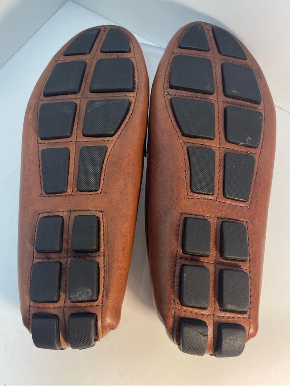 Saks Fifth Avenue Cognac Brown Leather Loafers Womens Size 8B VGUC - Picture 13 of 14